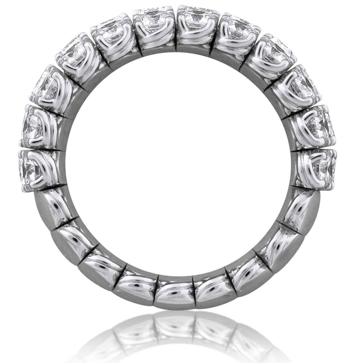 Picchiotti - Xpandable™ Emerald-Cut Diamond Half Way Eternity Ring in 18K White Gold - Jackson Hole Jewelry Company