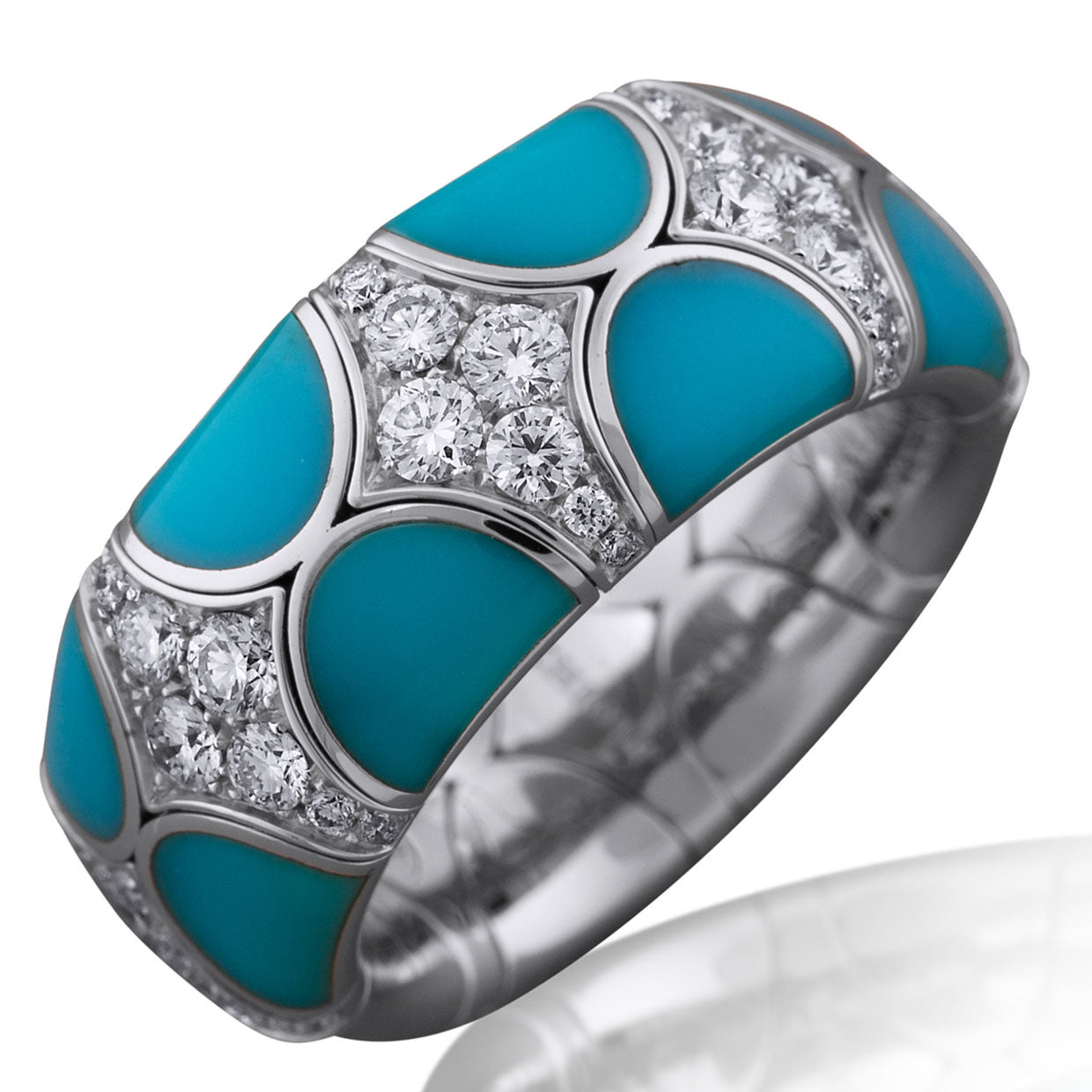 Picchiotti - Xpandable™ Turquoise & Diamond Ring in 18K White Gold