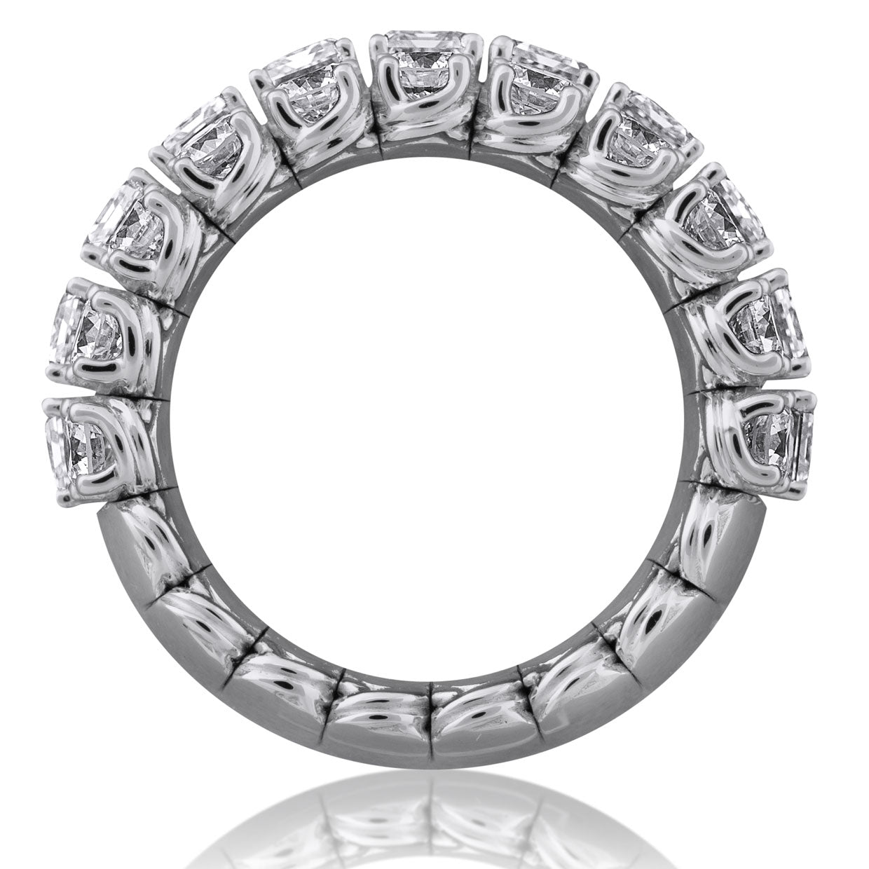 Picchiotti - Xpandable™ Emerald-Cut and Round Diamond Eternity Ring in 18K White Gold - Jackson Hole Jewelry Company