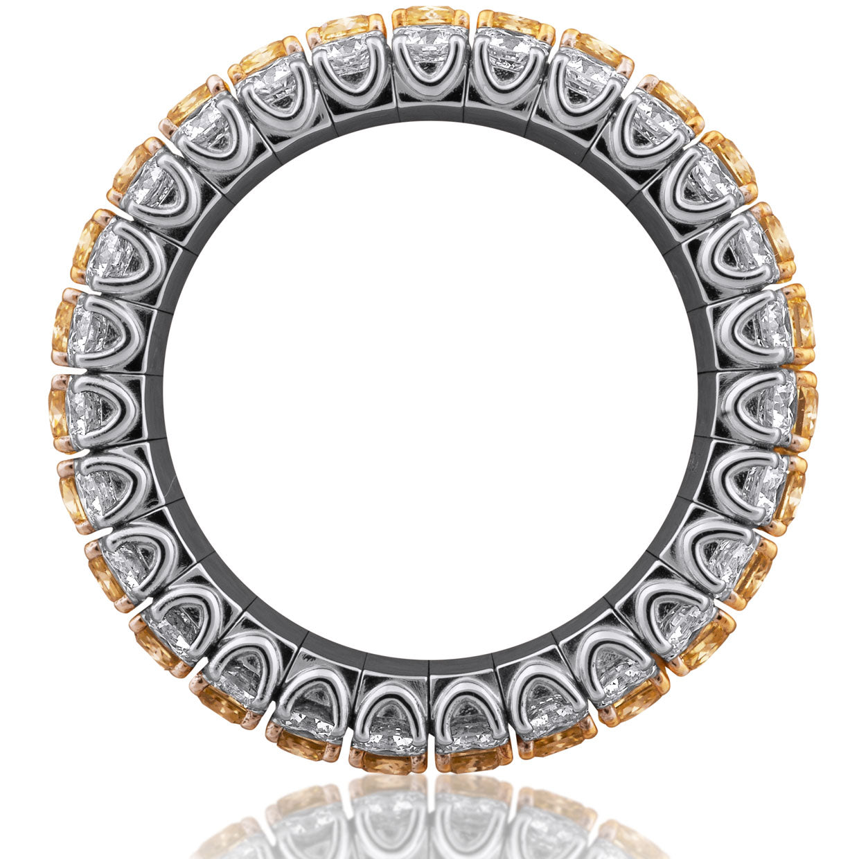 Picchiotti Xpandable™ Radiant Cut Fancy Yellow and White Diamond Eternity Ring in 18K White Gold 7.65 cttw - Jackson Hole Jewelry Company