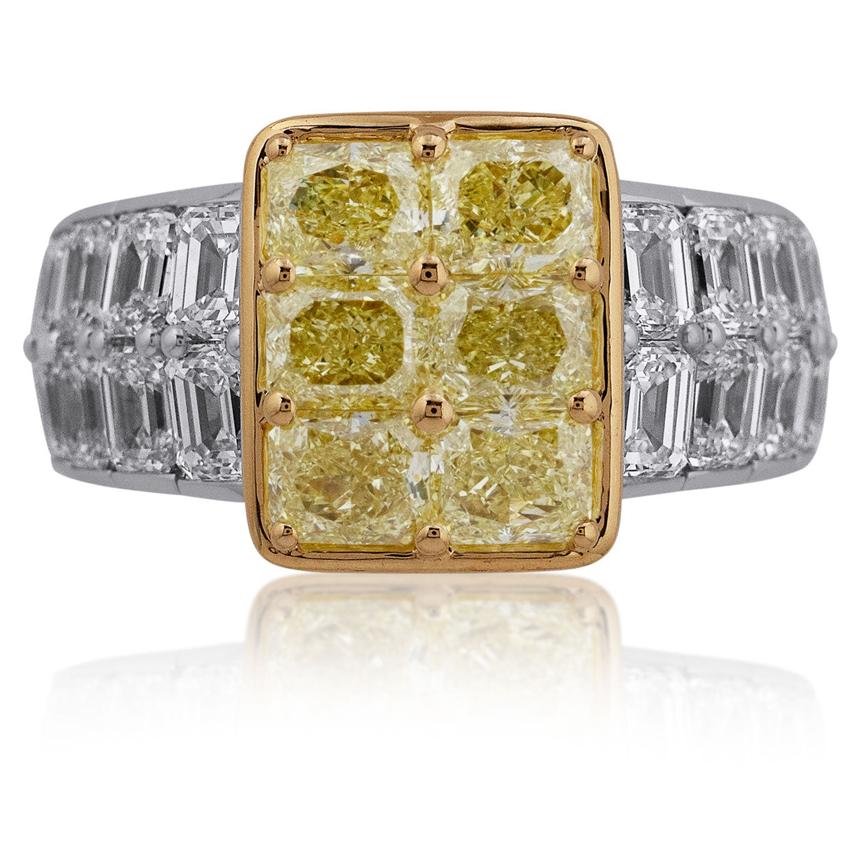 Picchiotti - Xpandable™ Radiant-Cut Fancy Yellow Diamond Ring in 18K White and Yellow Gold - Jackson Hole Jewelry Company