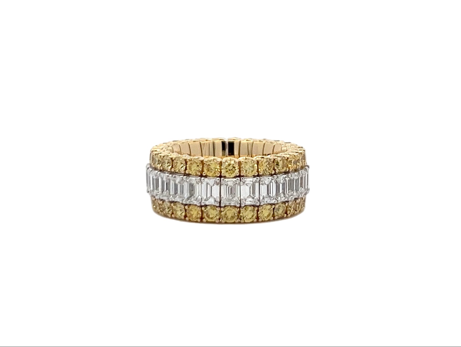 PICCHIOTTI XPANDABLE Yellow and White DIAMOND ETERNITY RING IN 18K YELLOW GOLD - Jackson Hole Jewelry Company