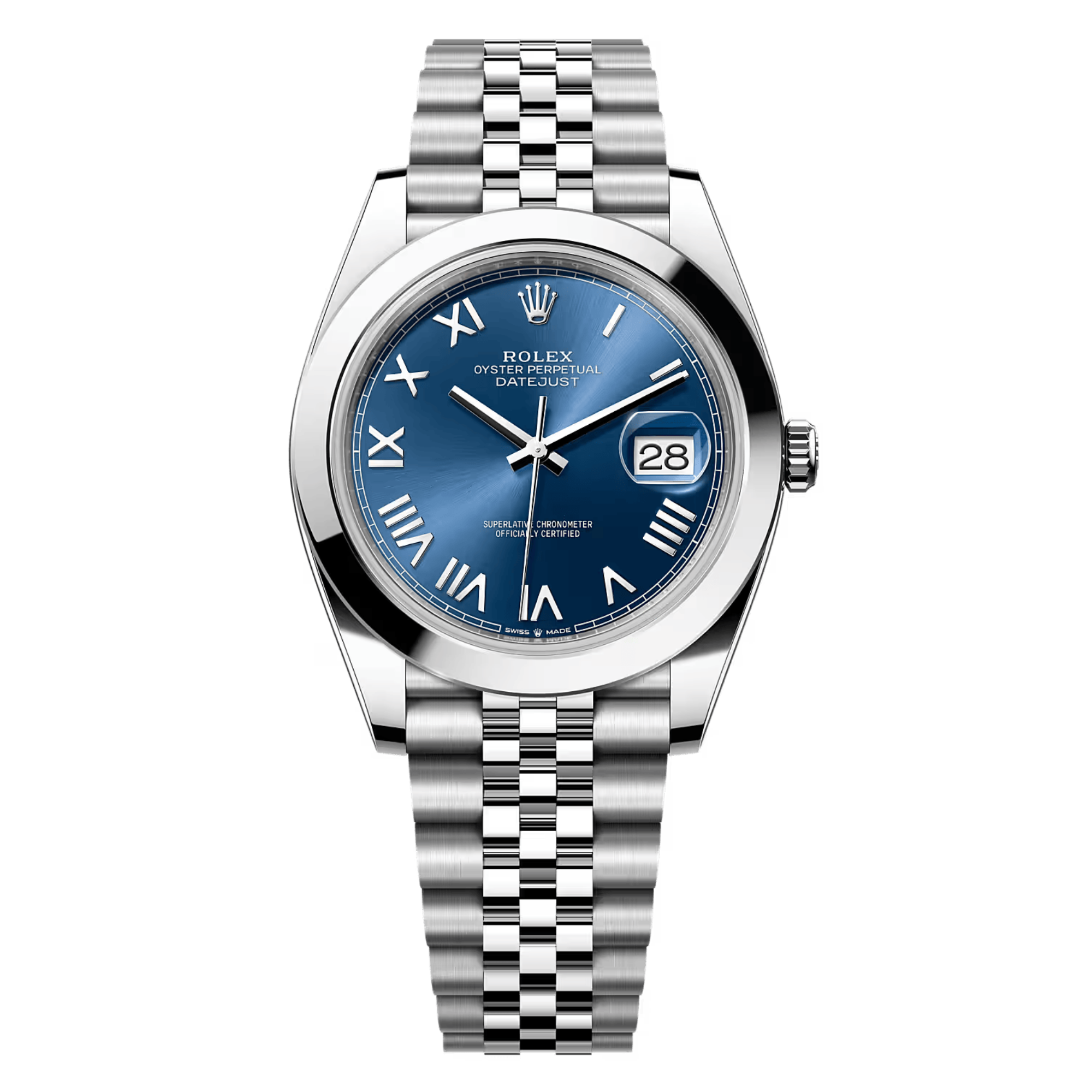 Rolex Datejust 41 mm Oystersteel with Blue Roman Dial on Jubilee - Jackson Hole Jewelry Company