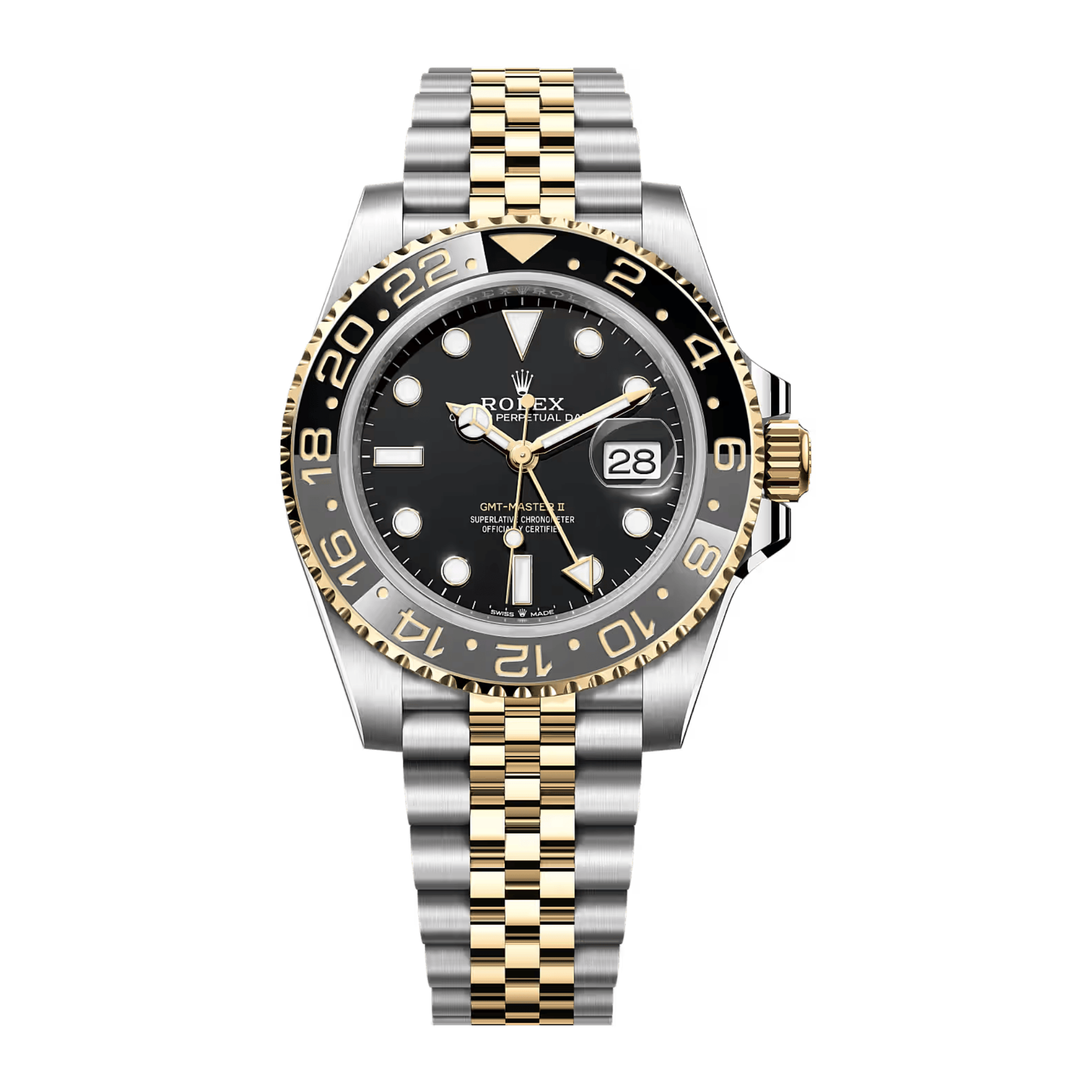 Rolex GMT-Master II in Yellow Rolesor with Black Dial on Jubilee 40mm - Jackson Hole Jewelry Company