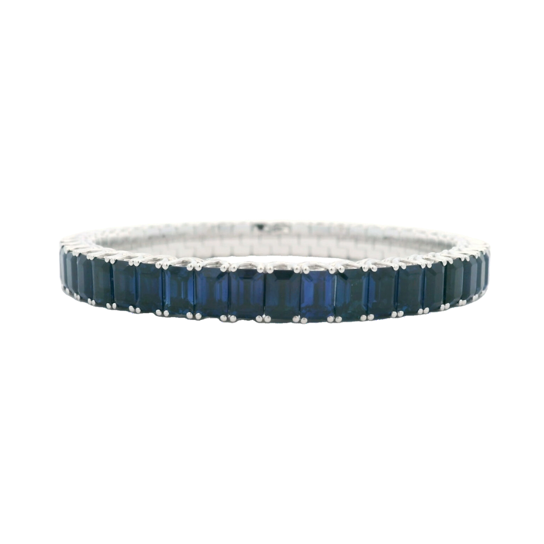 PICCHIOTTI XPANDABLE BLUE SAPPHIRE BRACELET IN 18K WHITE GOLD - Jackson Hole Jewelry Company