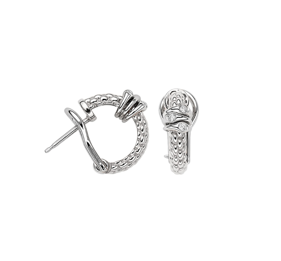 FOPE PRIMA 18K Gold Earrings with White Diamonds - 0.08 carats - Jackson Hole Jewelry Company