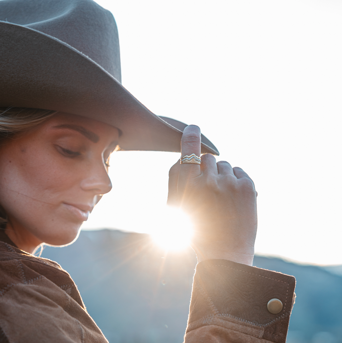 Teton Stacking Rings™ Mountain Trio in 14K Yellow & White Gold - Jackson Hole Jewelry Company