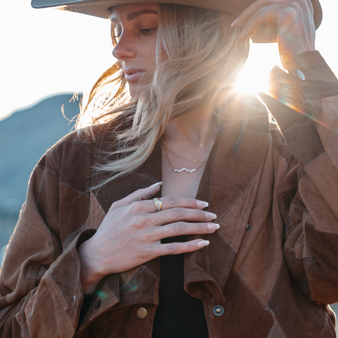 Teton Stacking Rings™ Mountain Trio in 14K Yellow & White Gold - Jackson Hole Jewelry Company