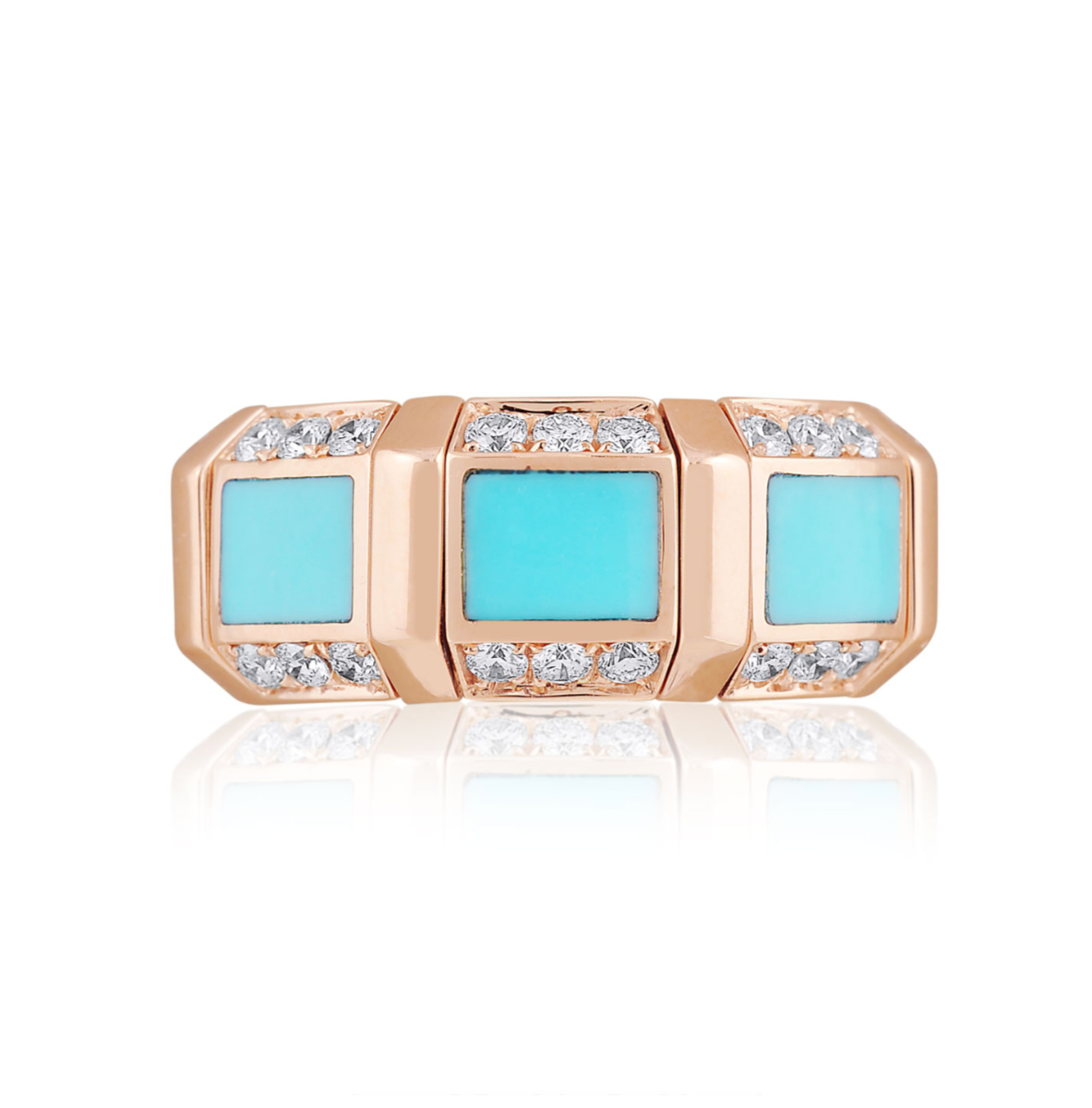 Picchiotti Xpandable™ Turquoise and Diamond Ring Yellow Gold 750 - Jackson Hole Jewelry Company