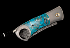 William Henry – “Kingman” Titanium Cigar Cutter with Turquoise & Damascus Blade - Jackson Hole Jewelry Company