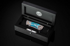 William Henry – “Kingman” Titanium Cigar Cutter with Turquoise & Damascus Blade - Jackson Hole Jewelry Company