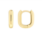 14K GOLD OBLONG POLISHED HOOP EARRINGS 10.60X12.40MM - Jackson Hole Jewelry Company