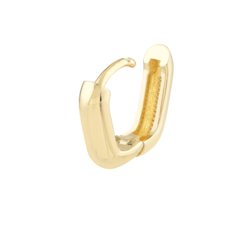 14K GOLD OBLONG POLISHED HOOP EARRINGS 10.60X12.40MM - Jackson Hole Jewelry Company