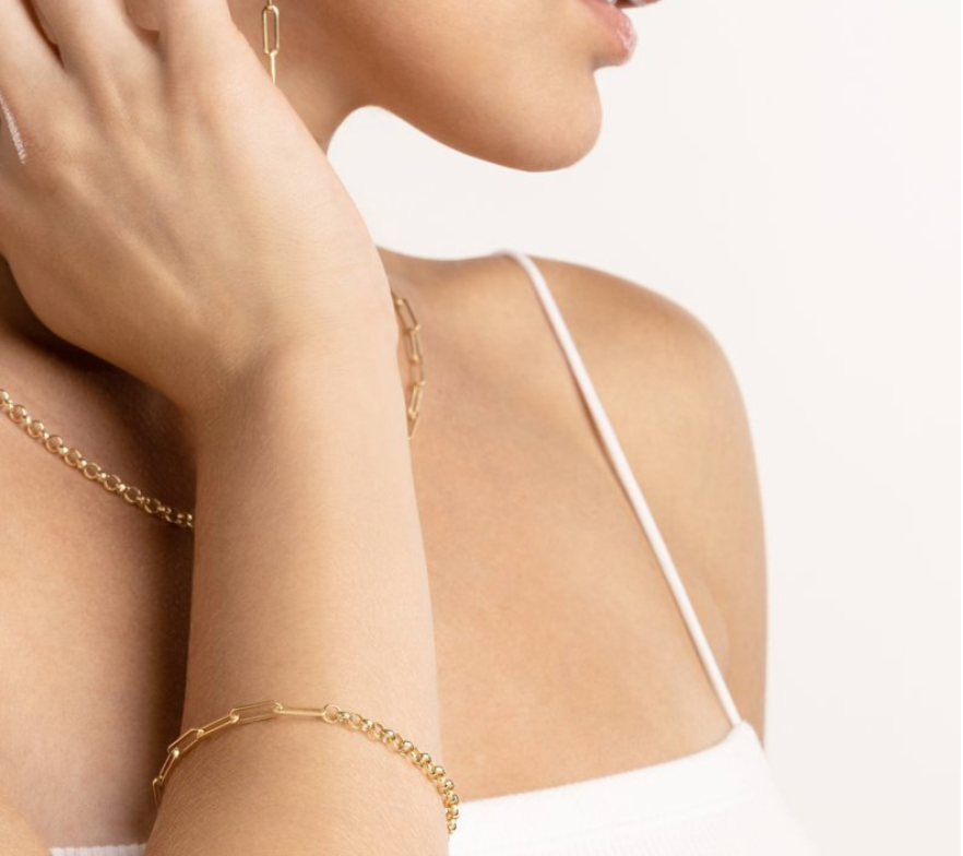 3.80MM PAPER CLIP AND ROLO CHAIN IN 14K YELLOW GOLD - Jackson Hole Jewelry Company