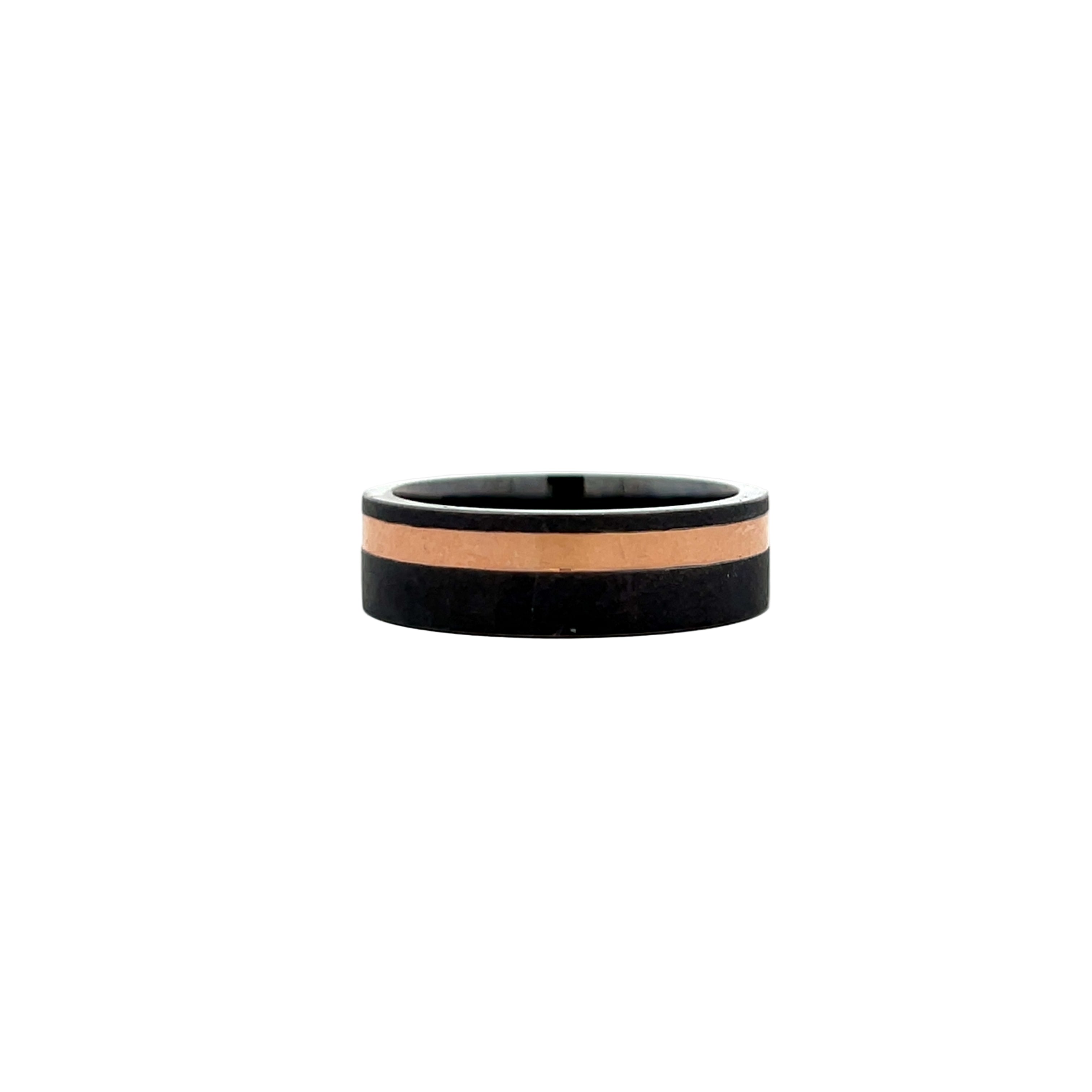 Lashbrook Men’s Tantalum Ring with 14K Rose Gold Inlay and Sand Finish. - Jackson Hole Jewelry Company