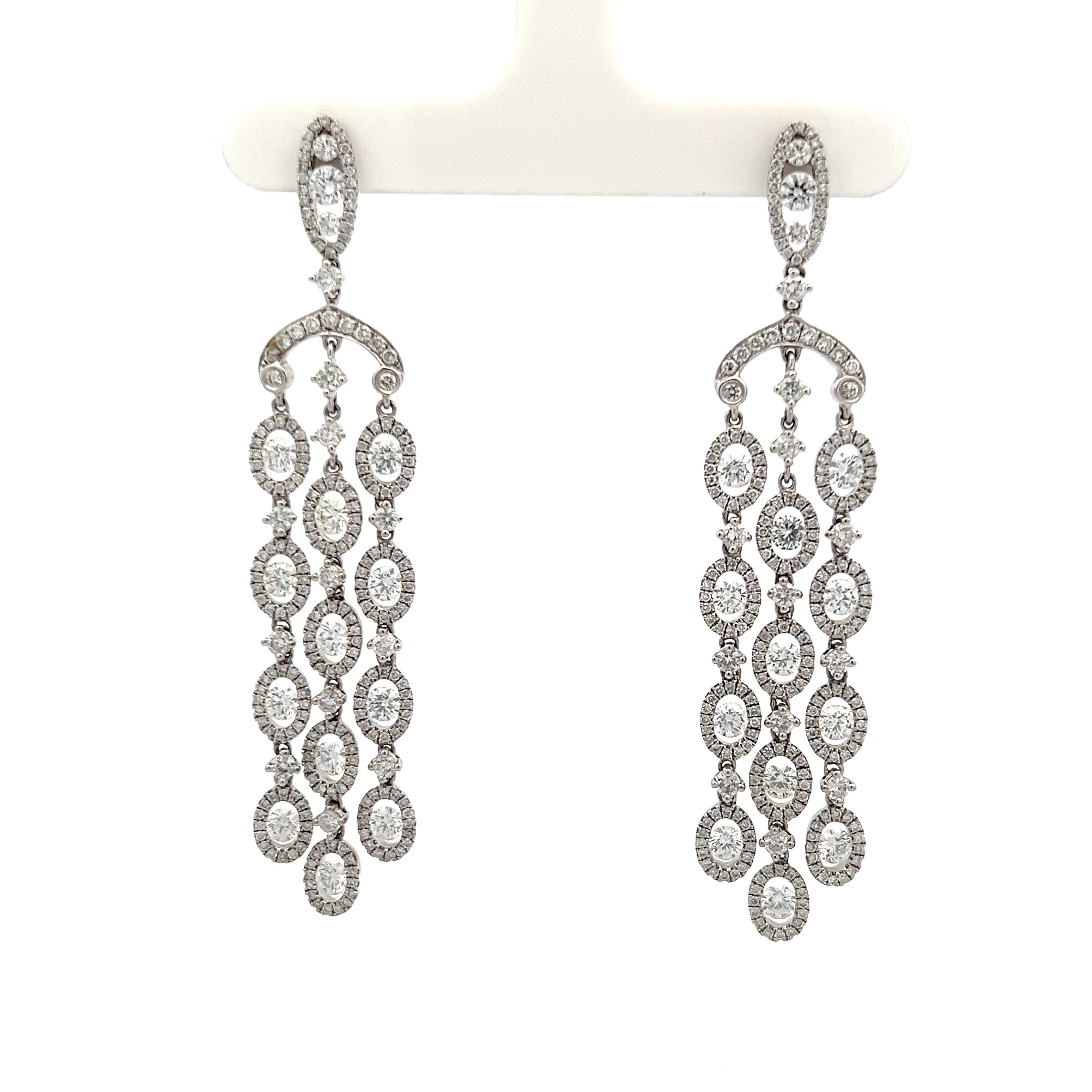 14K WHITE GOLD CHANDELIER DIAMOND EARRINGS - Jackson Hole Jewelry Company