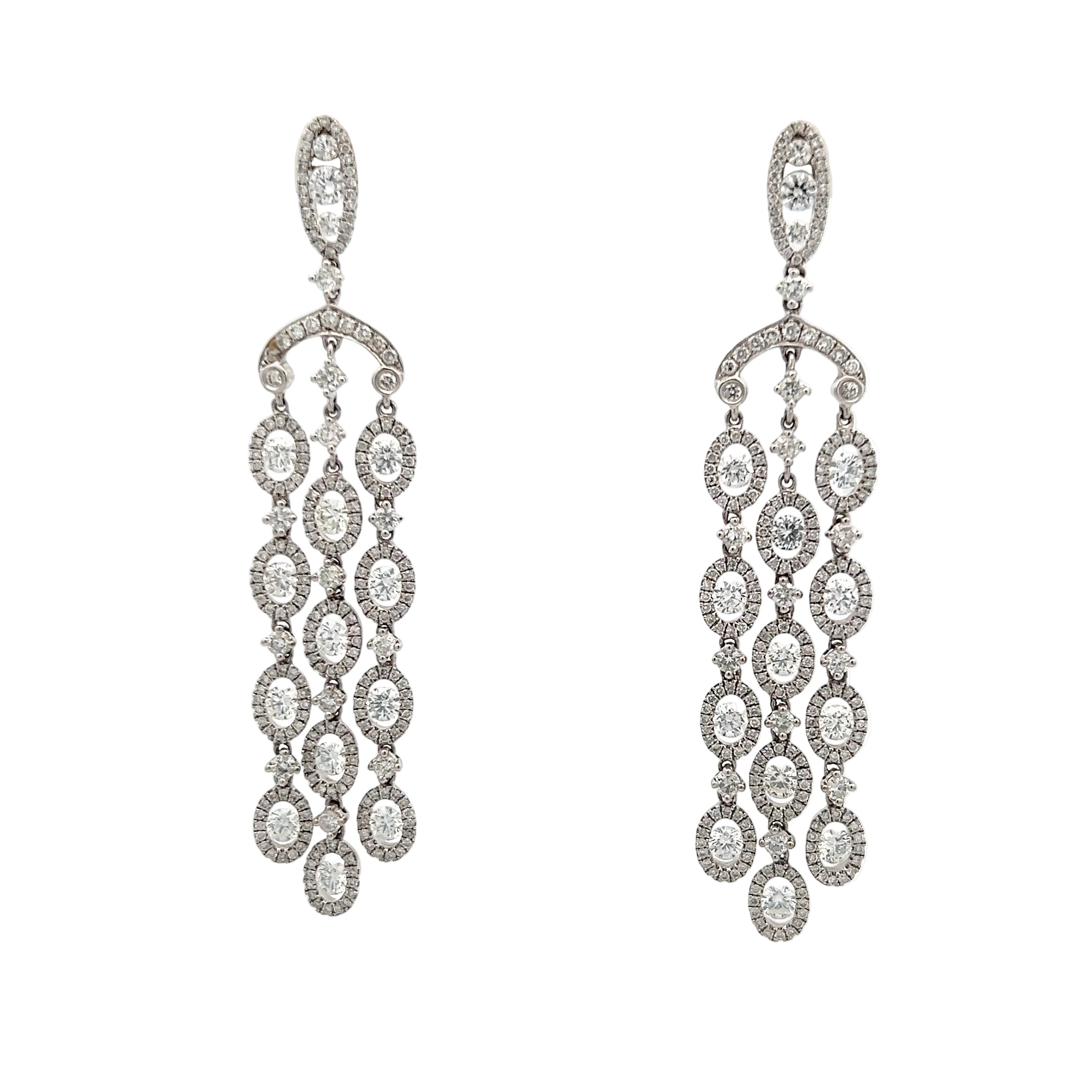 14K WHITE GOLD CHANDELIER DIAMOND EARRINGS - Jackson Hole Jewelry Company