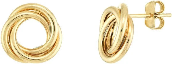 14K YELLOW GOLD KNOT EAR-POST - Jackson Hole Jewelry Company