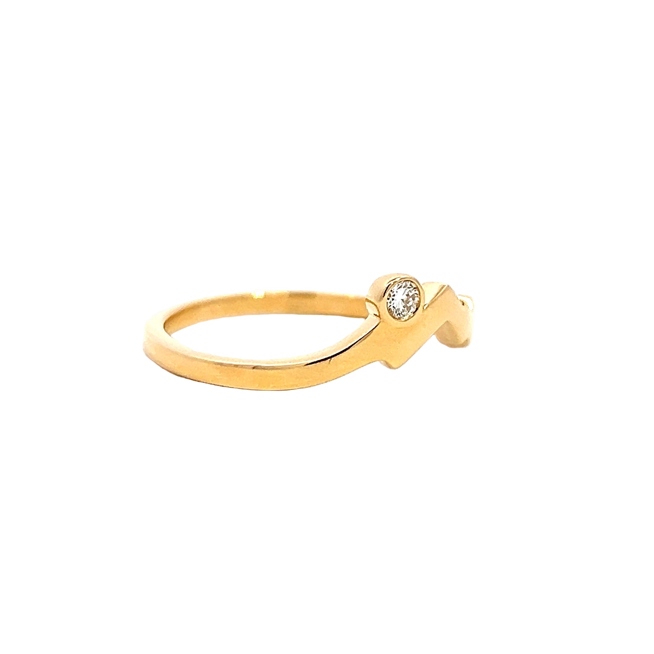 LUXE Edition Sunset Band with 0.07CT Diamond in 18K Yellow Gold - Jackson Hole Jewelry Company