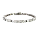 Platinum Half-Bezel Emerald Cut Diamond Tennis Bracelet – 9.76 Carats - Jackson Hole Jewelry Company