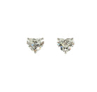 Heart Shape Diamond Stud Earrings with 18K White Gold - Jackson Hole Jewelry Company