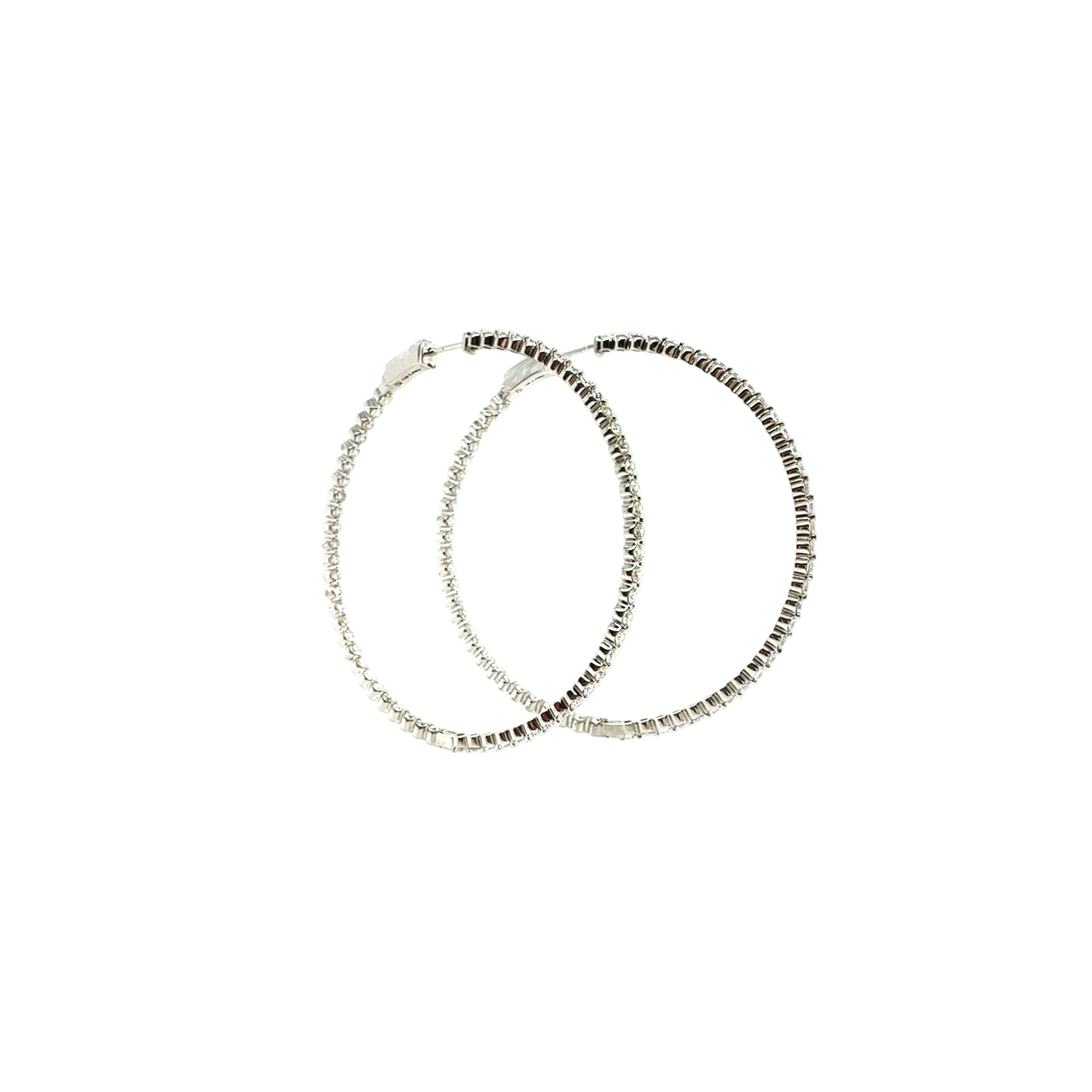 Diamonds Hoop Earrings with 18K White Gold - Jackson Hole Jewelry Company