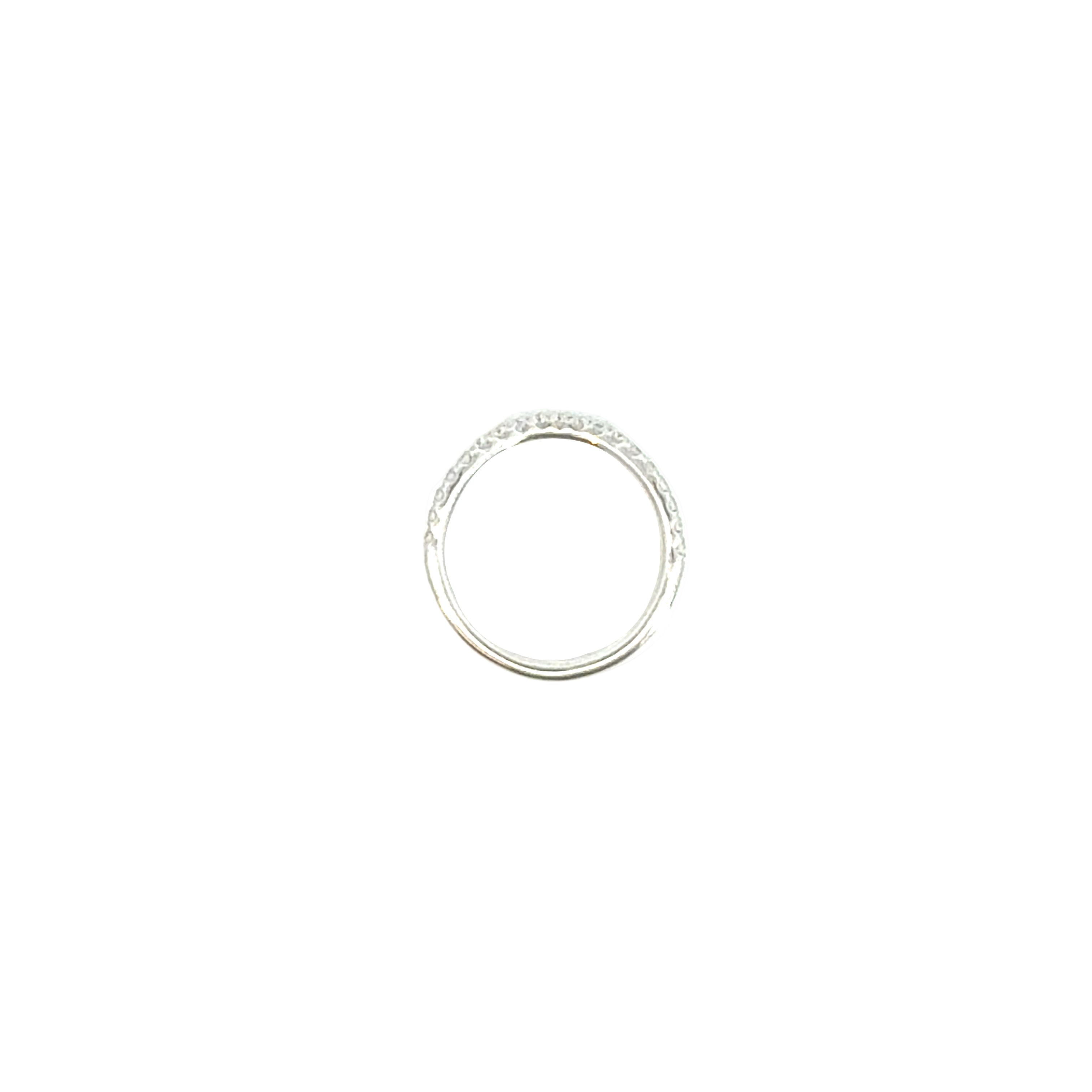 Half Way Wave Diamond Band Ring In 14K White Gold - Jackson Hole Jewelry Company