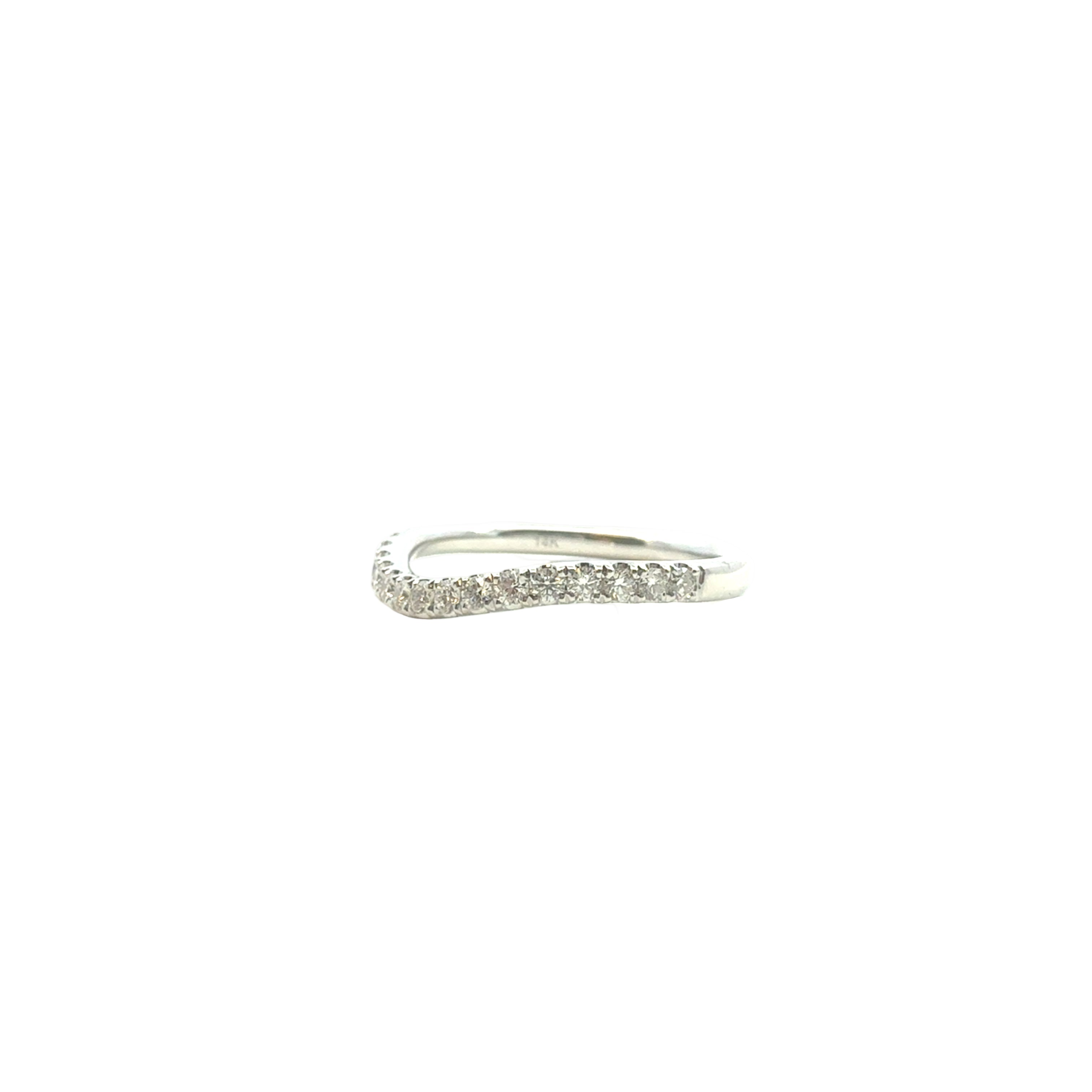 Half Way Wave Diamond Band Ring In 14K White Gold - Jackson Hole Jewelry Company