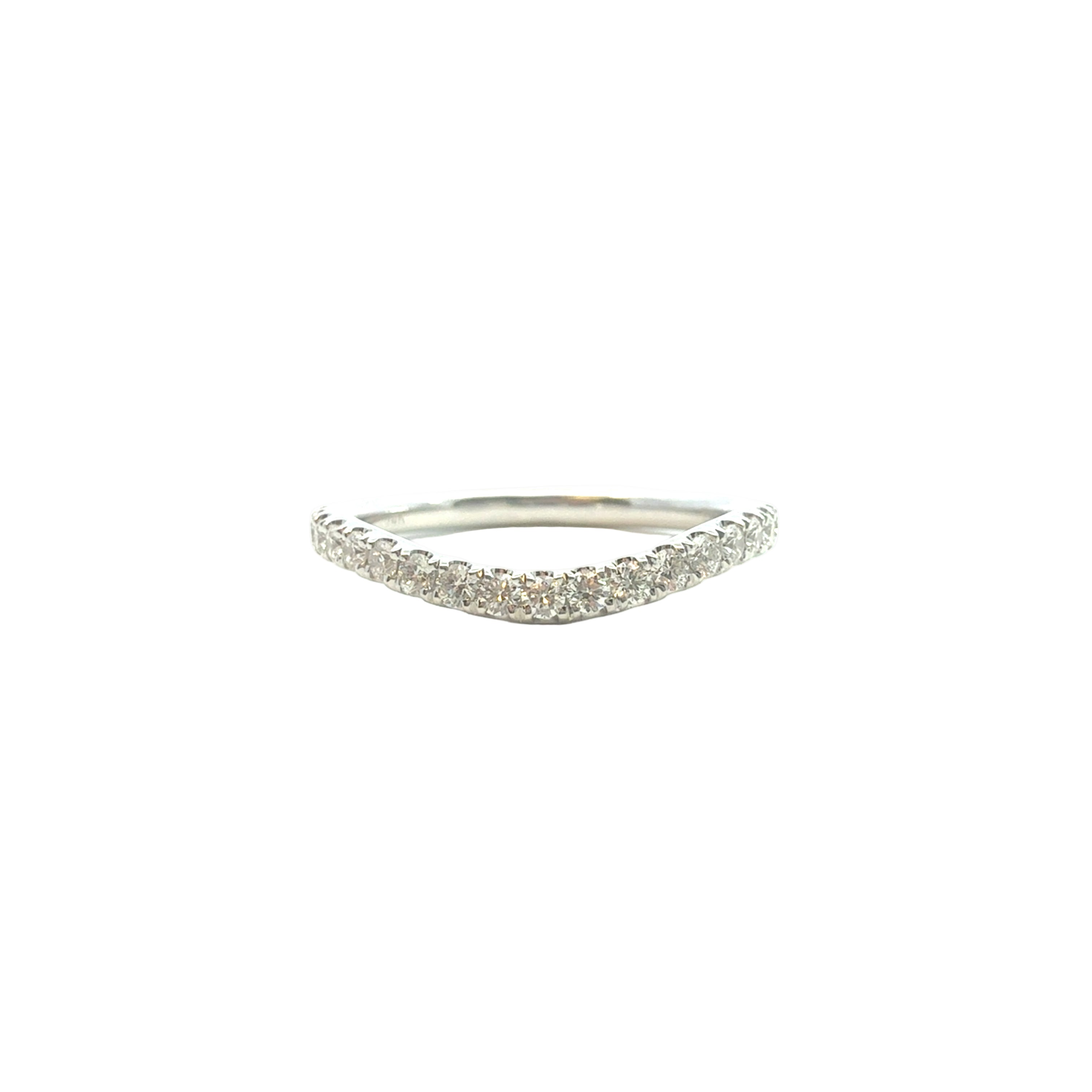 Half Way Wave Diamond Band Ring In 14K White Gold - Jackson Hole Jewelry Company
