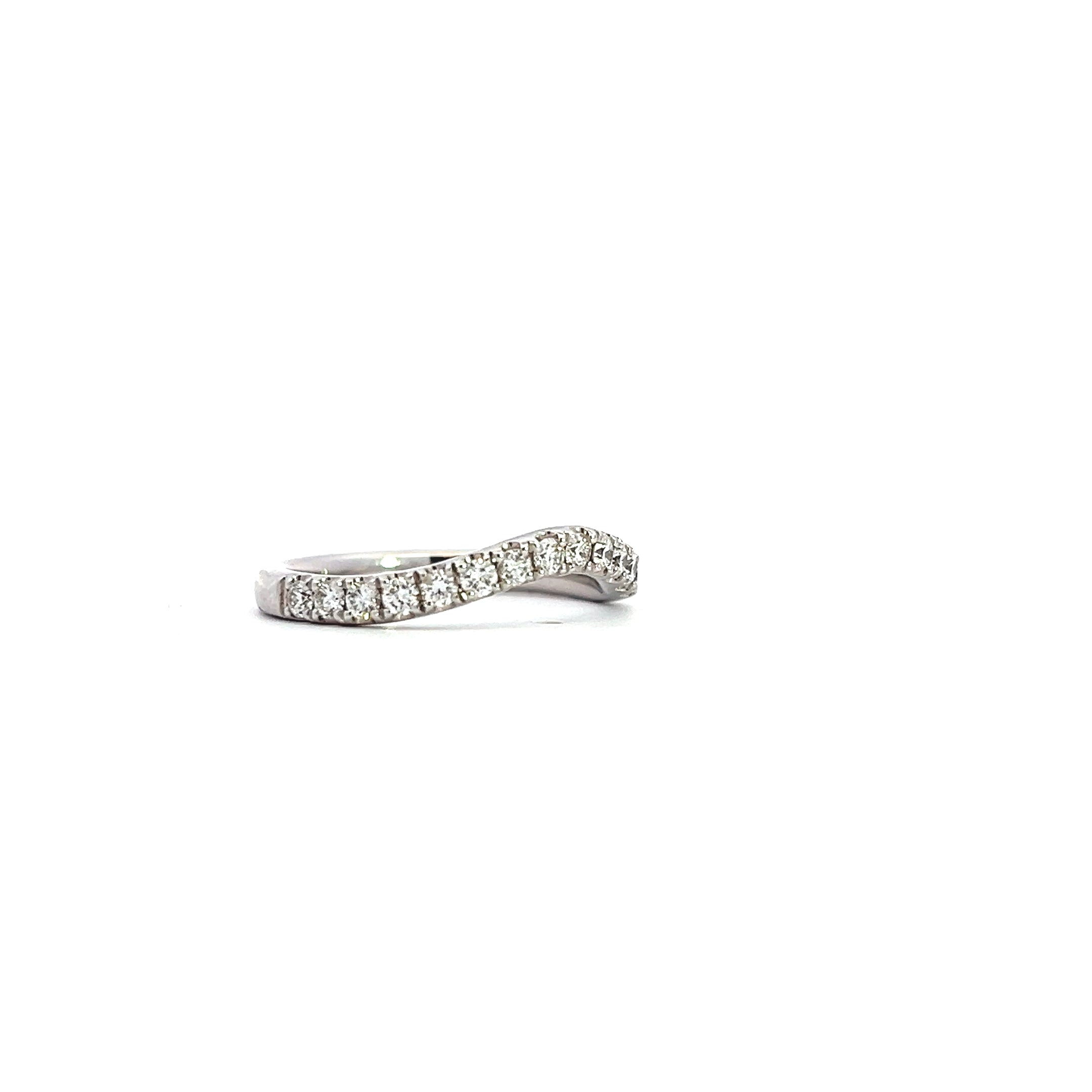 14K WHITE GOLD WAVE RING WITH .50CTTW DIAMONDS - Jackson Hole Jewelry Company