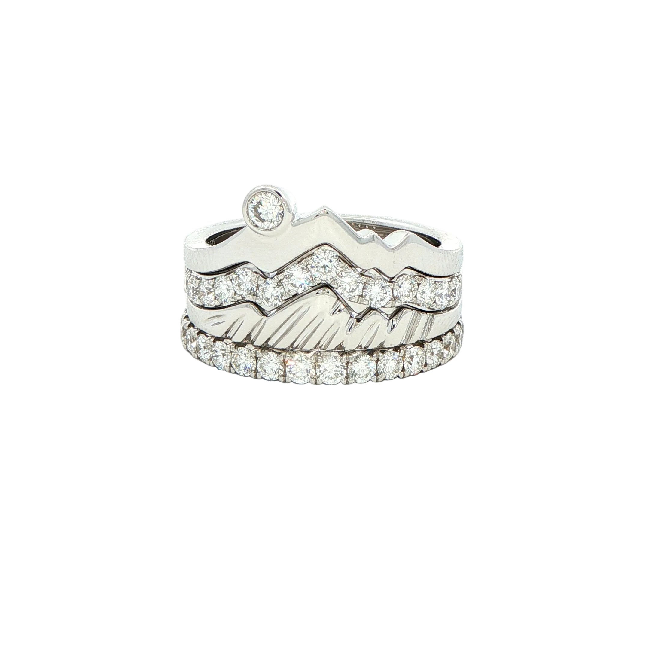 LUXE Edition - Winter Sunset Teton Stacking Rings™ - Jackson Hole Jewelry Company