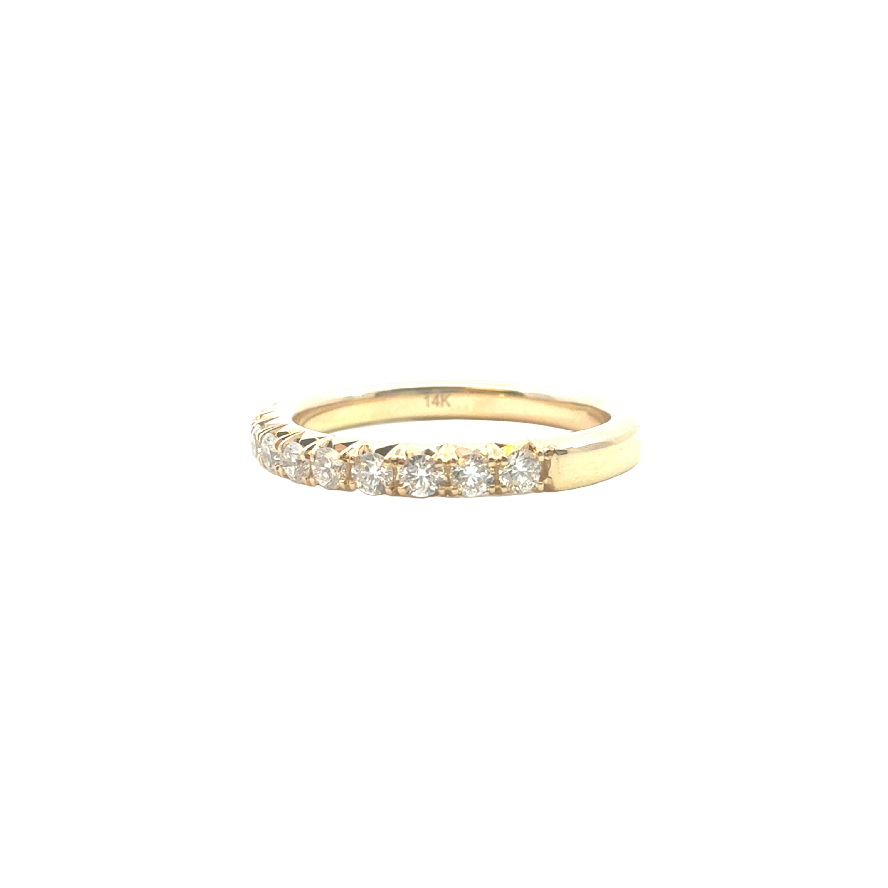 Half Way Diamond Band In 14K Yellow Gold - Jackson Hole Jewelry Company