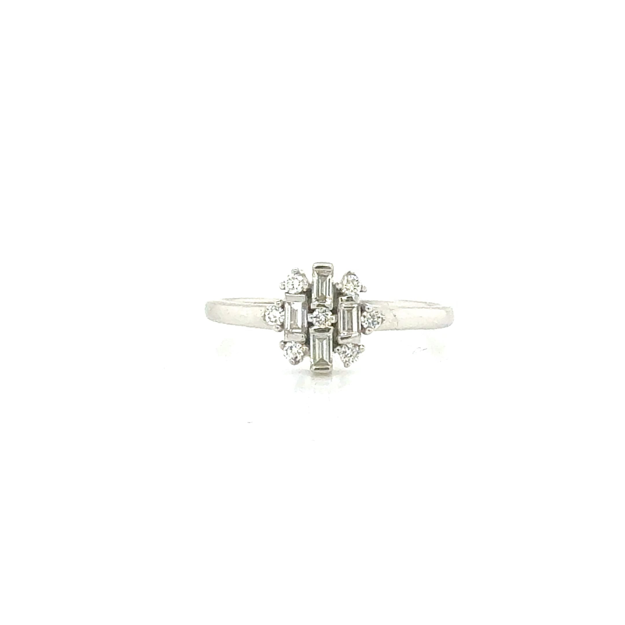 Vivaan Baguette Cut Diamond Ring in 18K White Gold - Jackson Hole Jewelry Company