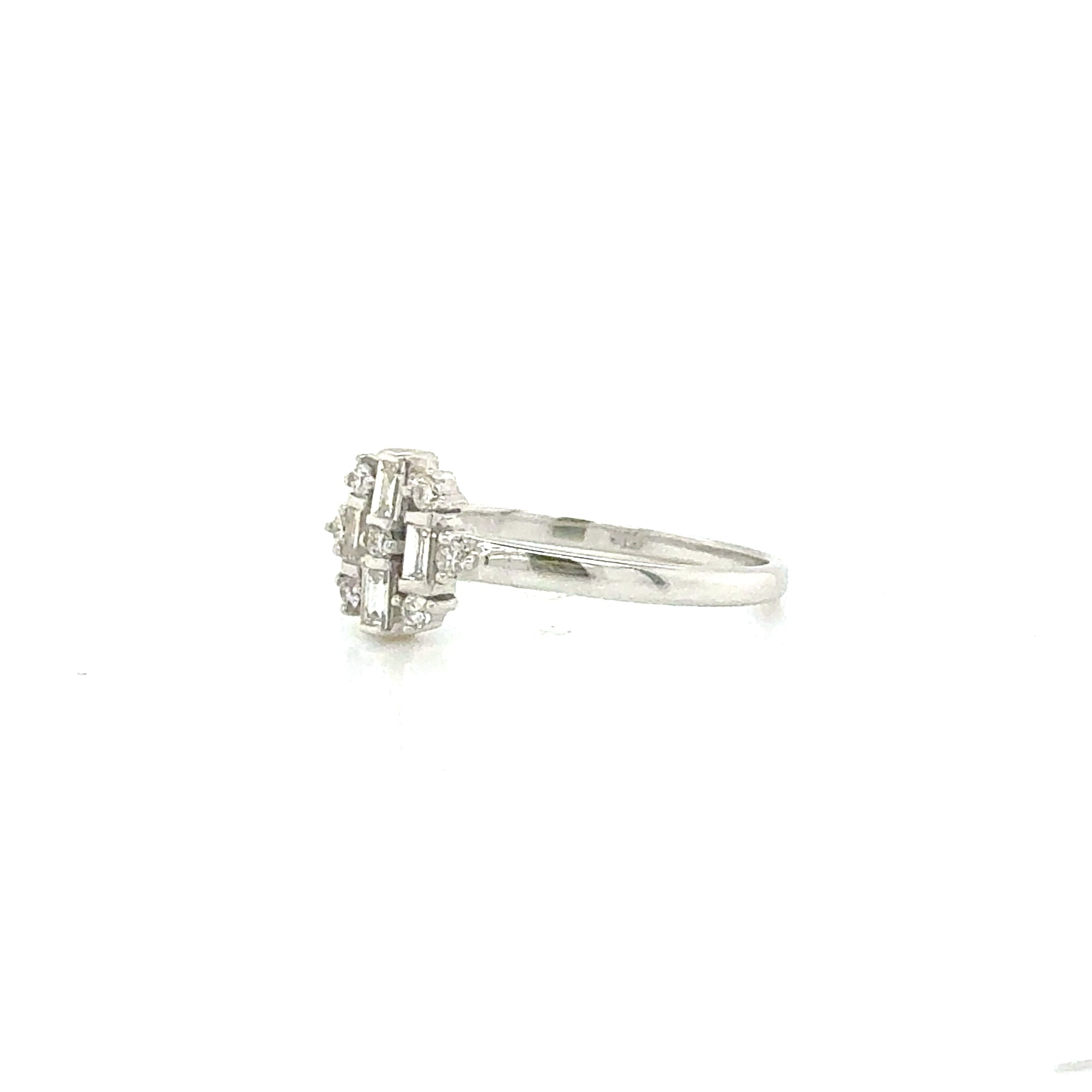 Vivaan Baguette Cut Diamond Ring in 18K White Gold - Jackson Hole Jewelry Company