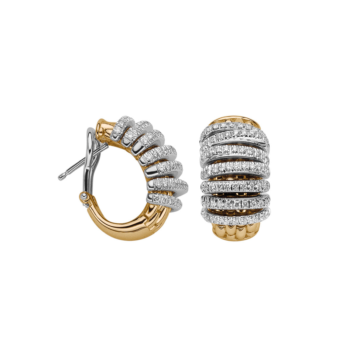 FOPE PANORAMA 18K Gold Earrings with White Diamond Pavé - 1.06 carats - Jackson Hole Jewelry Company