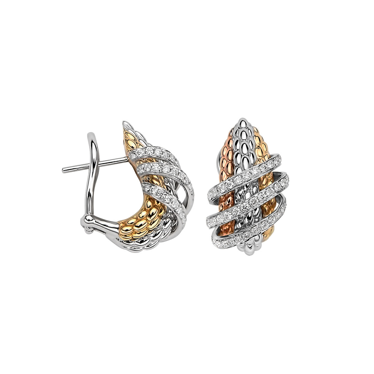 FOPE SOLO 18K Gold Earrings with White Diamond Pavé - 0.82 carats - Jackson Hole Jewelry Company