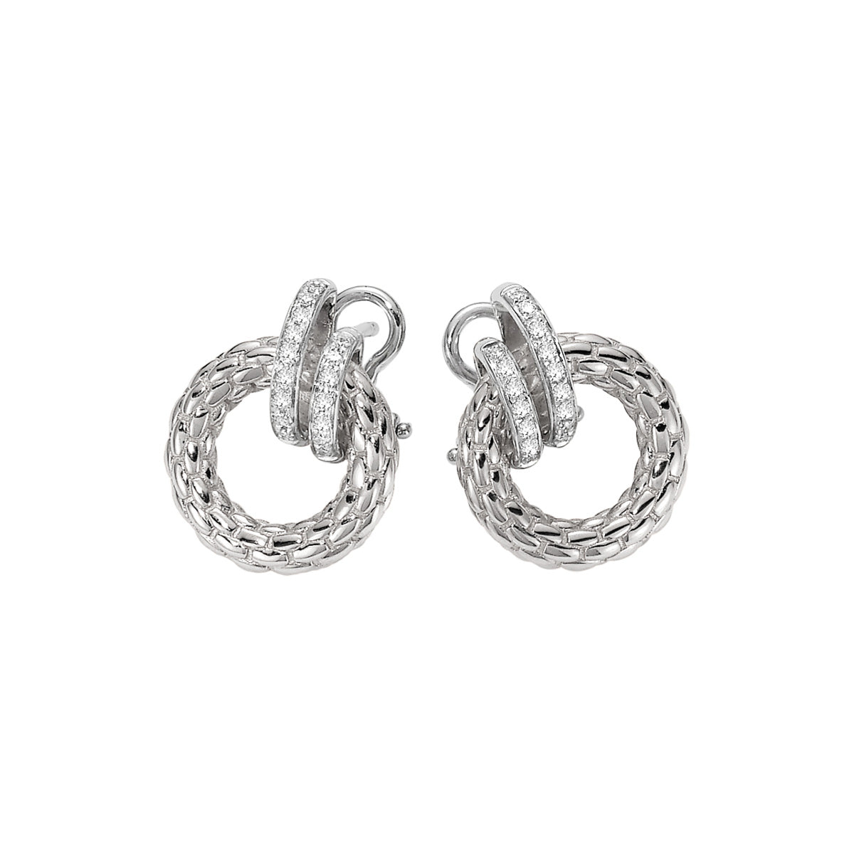 FOPE SOLO 18K Gold Earrings with White Diamond Pavé - 0.22 carats - Jackson Hole Jewelry Company