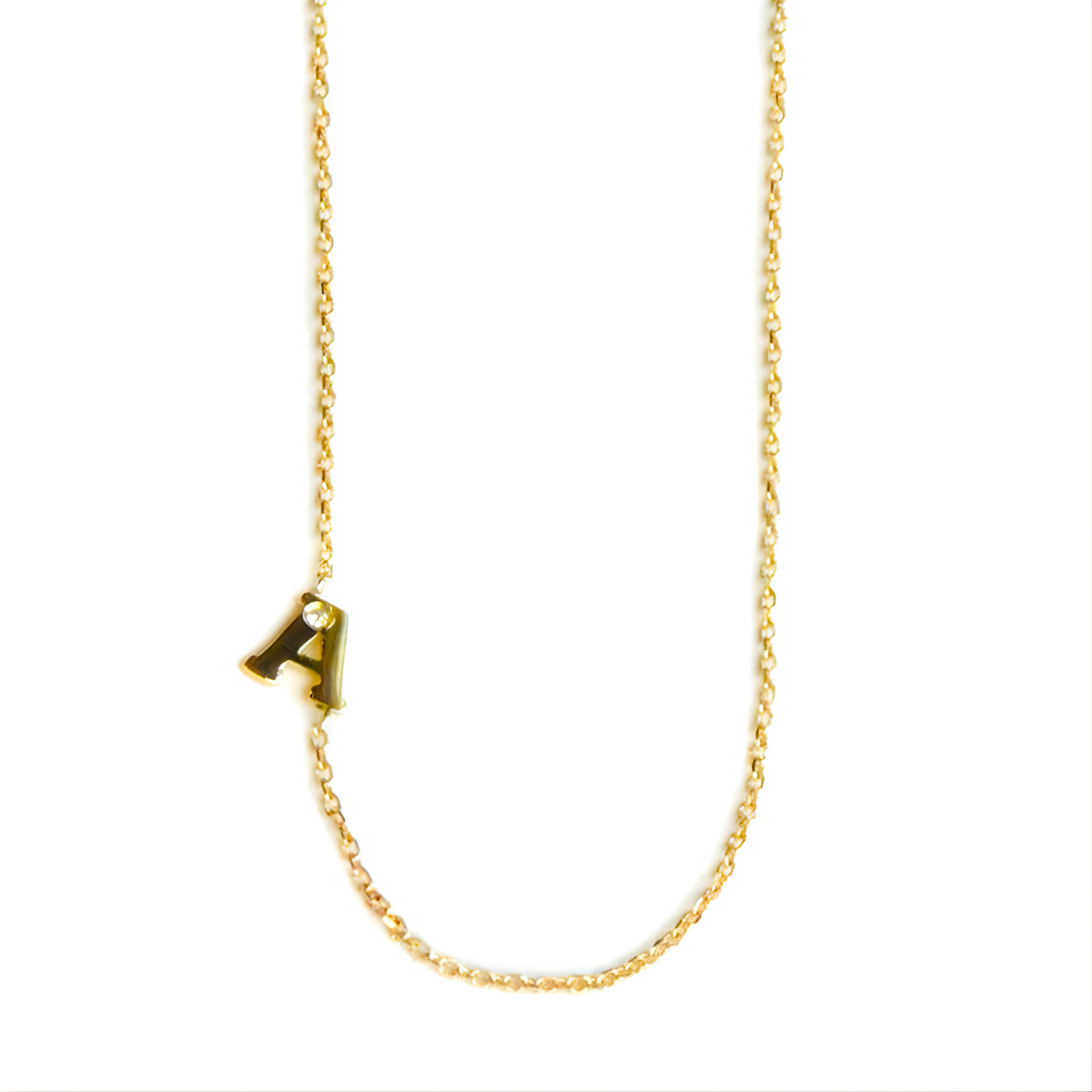 ANZIE Love Letter Single Diamond Necklace in 14K Gold - Jackson Hole Jewelry Company