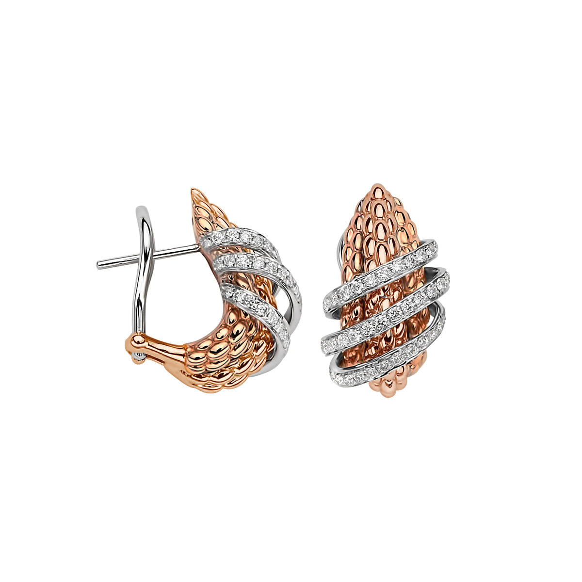 FOPE SOLO 18K Gold Earrings with White Diamond Pavé - 0.82 carats - Jackson Hole Jewelry Company