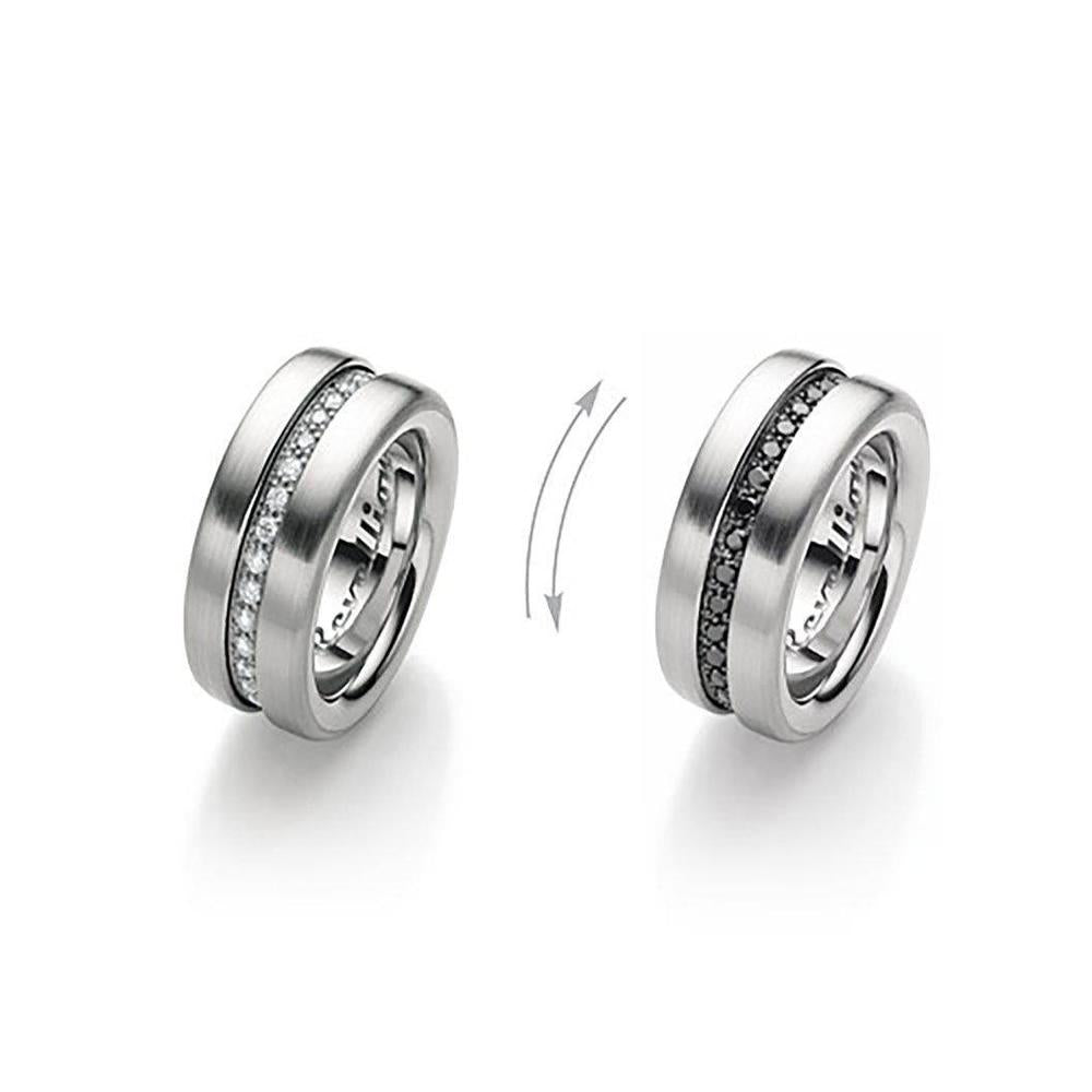 Revellion Articulating Diamond Ring in Brushed 18K White Gold - Jackson Hole Jewelry Company