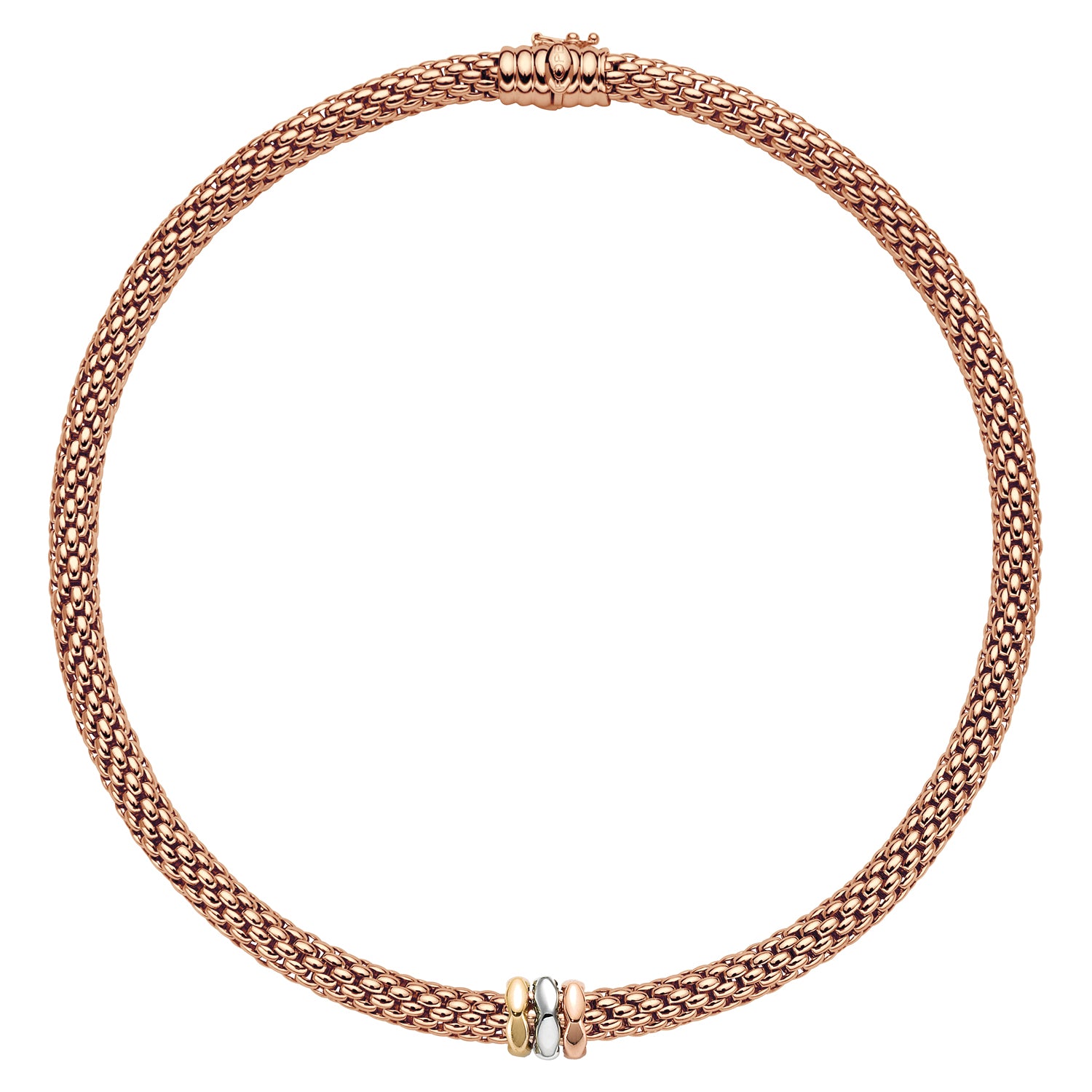 FOPE LOVE NEST Necklace with 18K Tri-Gold Rondels - Jackson Hole Jewelry Company