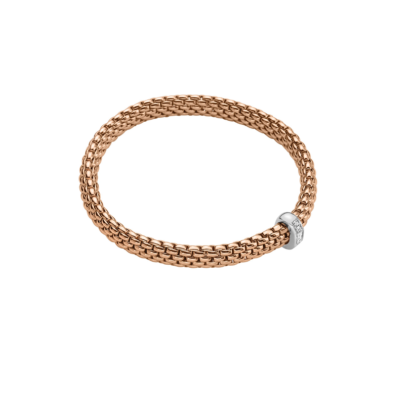 FOPE VENDOME 18K Gold Flex'it Bracelet with White Diamonds - 0.24 carats - Jackson Hole Jewelry Company