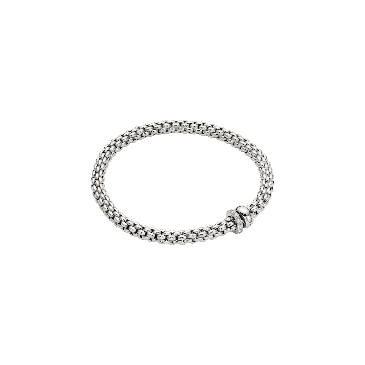 FOPE SOLO 18K Gold Flex’it Bracelet With White Diamond Set Rondels - 0.29 carats - Jackson Hole Jewelry Company
