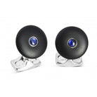 D&F 'The Brights' Round Cufflinks with Sapphire Centre - Jackson Hole Jewelry Company
