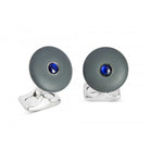 D&F 'The Brights' Round Cufflinks with Sapphire Centre - Jackson Hole Jewelry Company