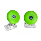 D&F 'The Brights' Round Cufflinks with Sapphire Centre - Jackson Hole Jewelry Company