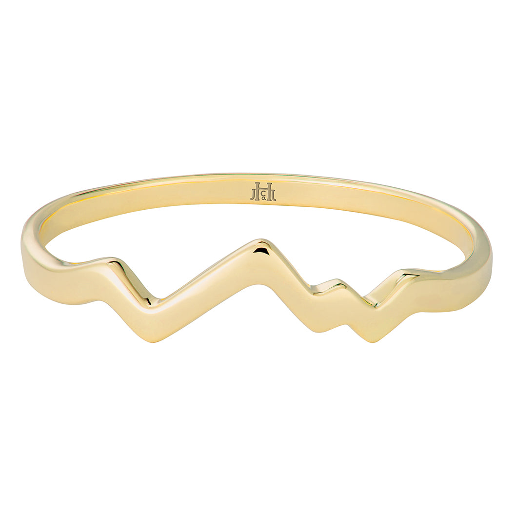 Single Teton Outline Ring in 14K Yellow Gold - Jackson Hole Jewelry Company