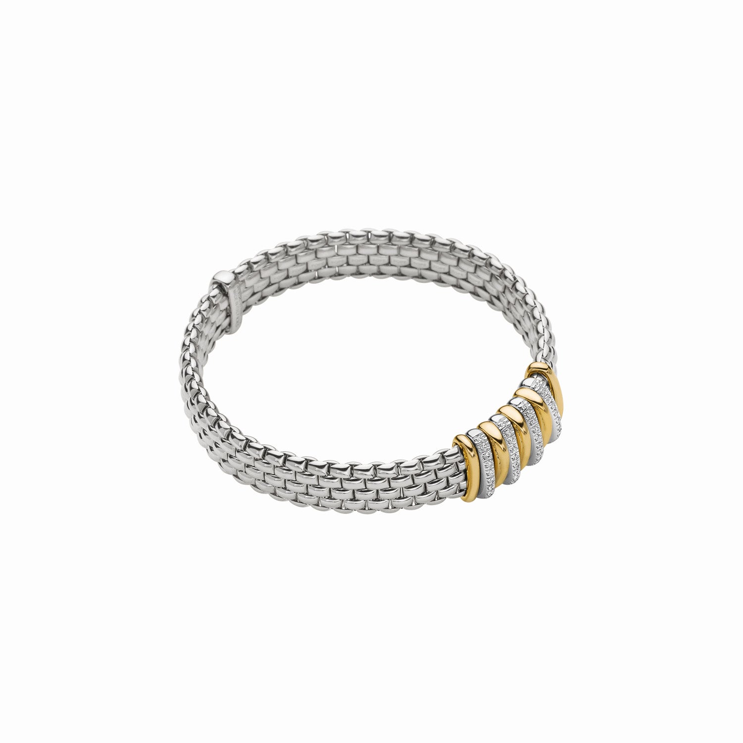 FOPE PANORAMA 18K Gold Flex’it Bracelet with White Diamond Rondels - 0.30 carats - Jackson Hole Jewelry Company
