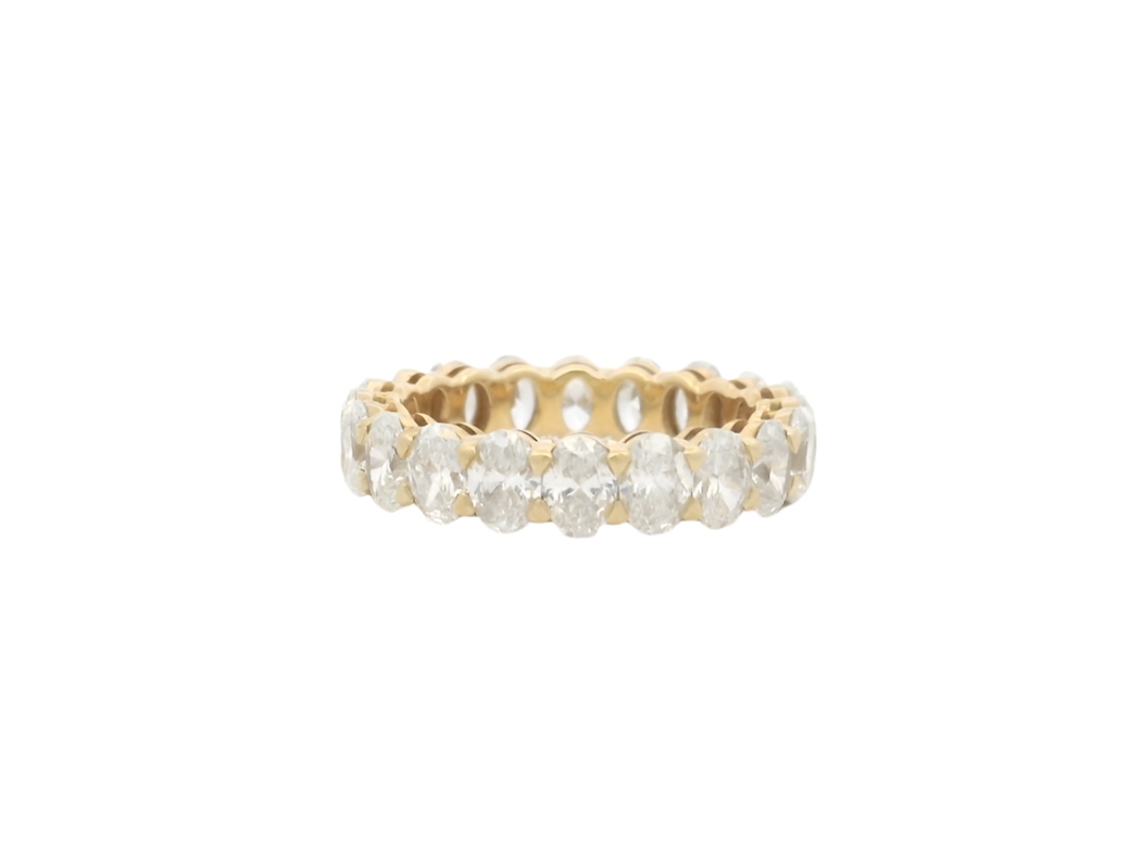 3.97CTTW OVAL ETERNITY BAND IN YELLOW GOLD - Jackson Hole Jewelry Company