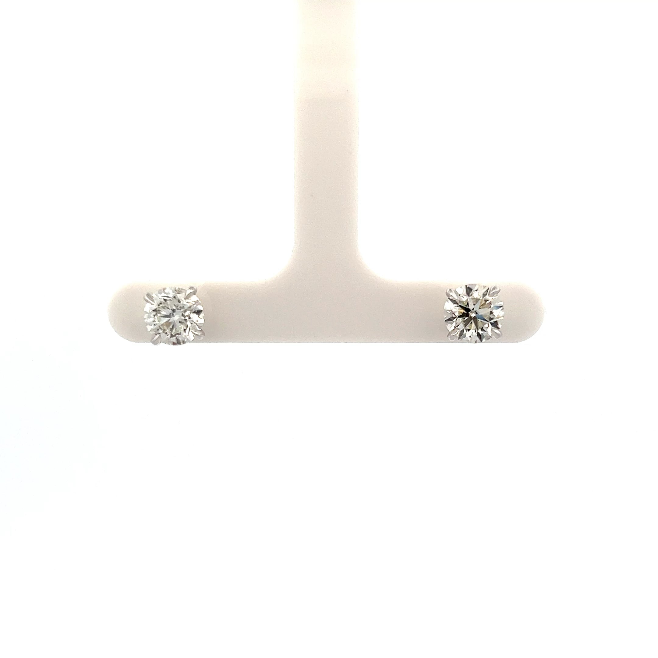 3.03cttw Round Brilliant Diamond Studs in 14K WG - Jackson Hole Jewelry Company